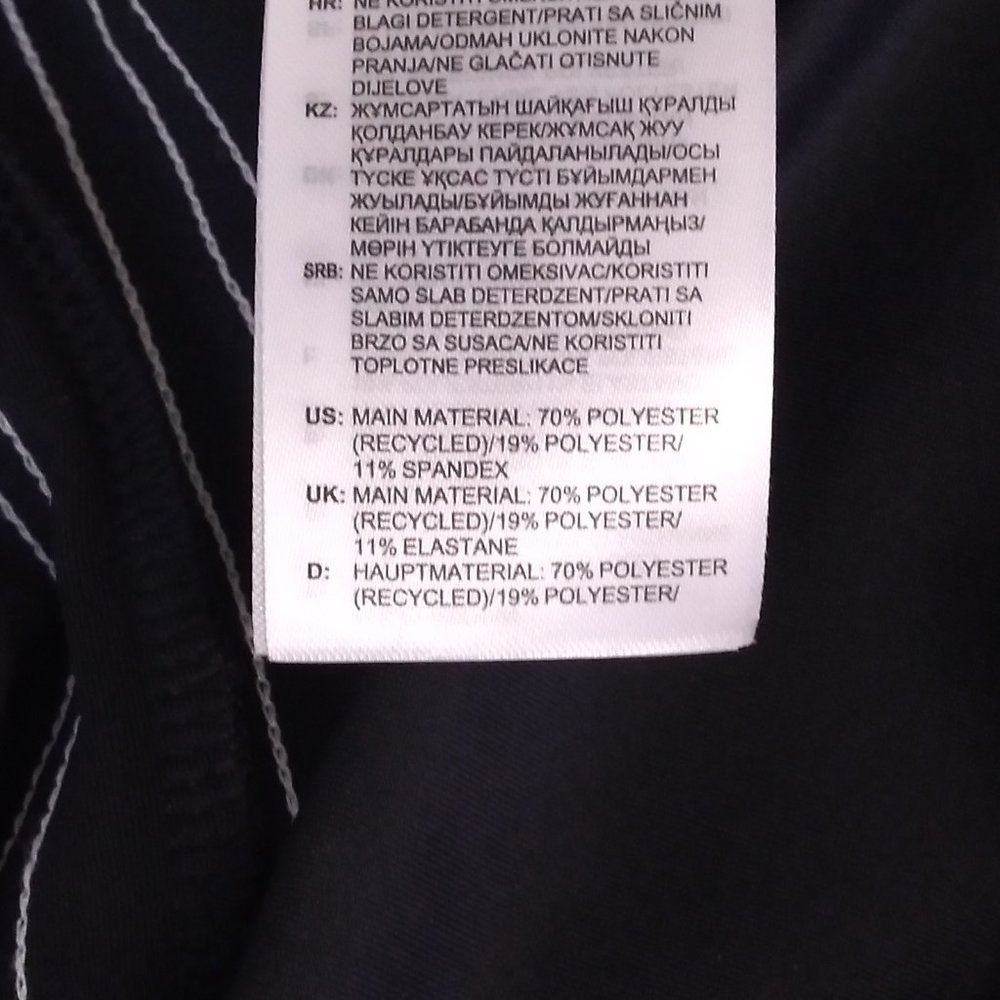 🆕adidas Women's Designed 2 Move 3-Stripes 3/4 Tights, Black/White, NWT, Auth. - Picture 12 of 13